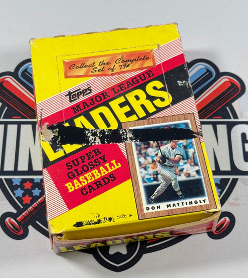 Topps Major League Leaders baseball card pack with a player on the front