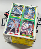Baseball trading card box with images of baseball players on the front