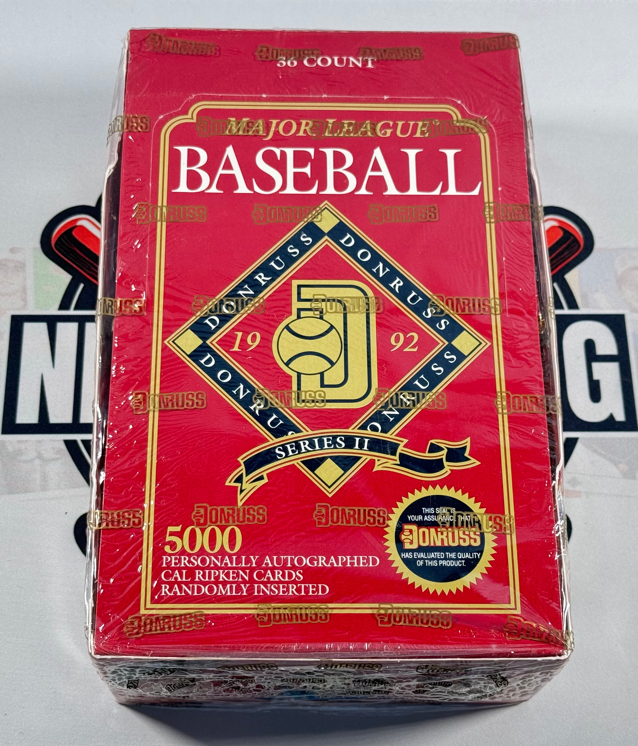 Donruss Major League Baseball trading card box on a white background