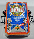 Baseball trading card pack from 1992 with colorful design and text.