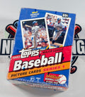 A sealed 1993 Topps Baseball Picture Cards Series 1 trading card box, photographed on a white surface with a blurred background showing partial store signage.