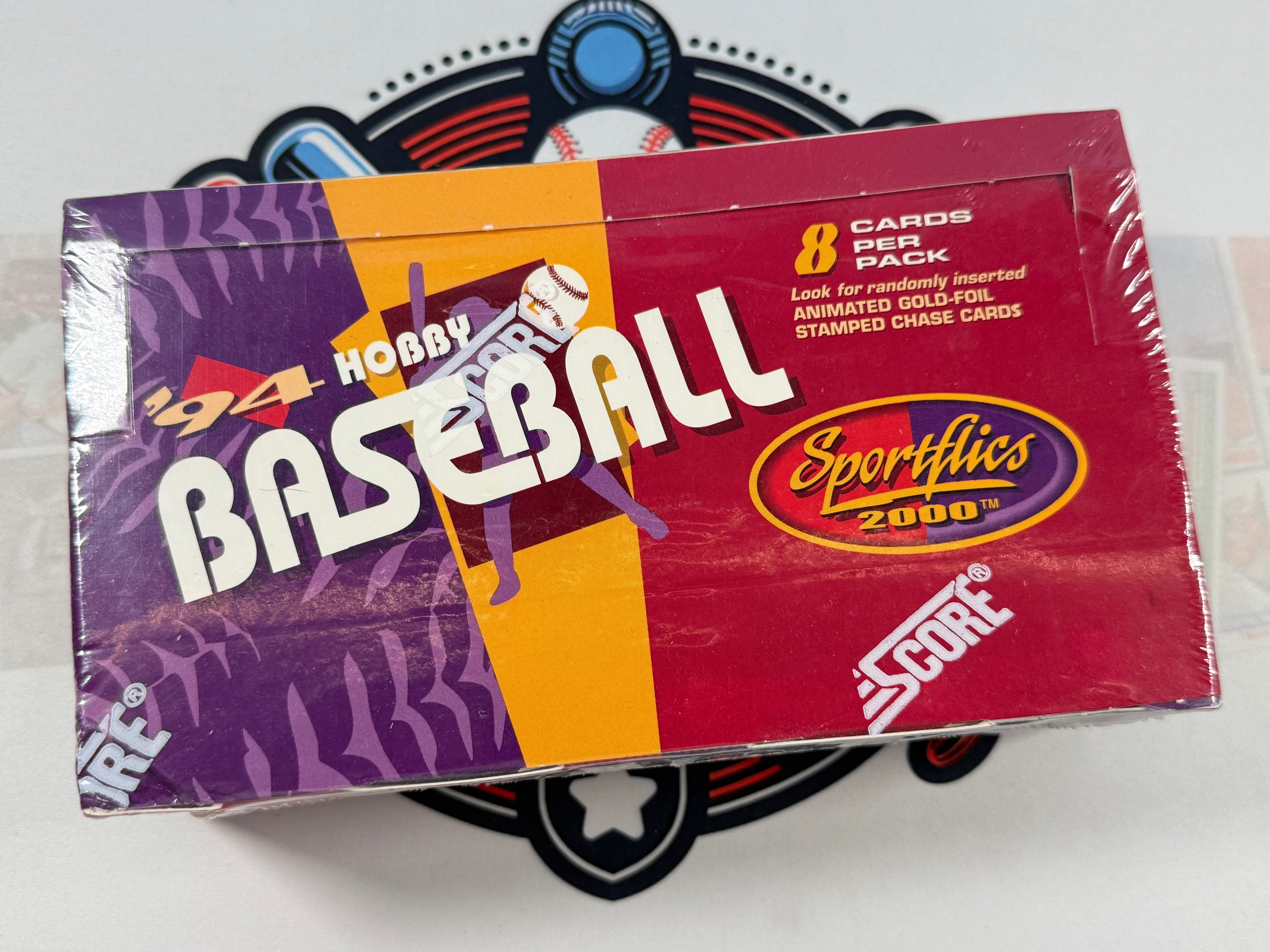Baseball trading card pack from 1994 with Sportflix branding on a white background
