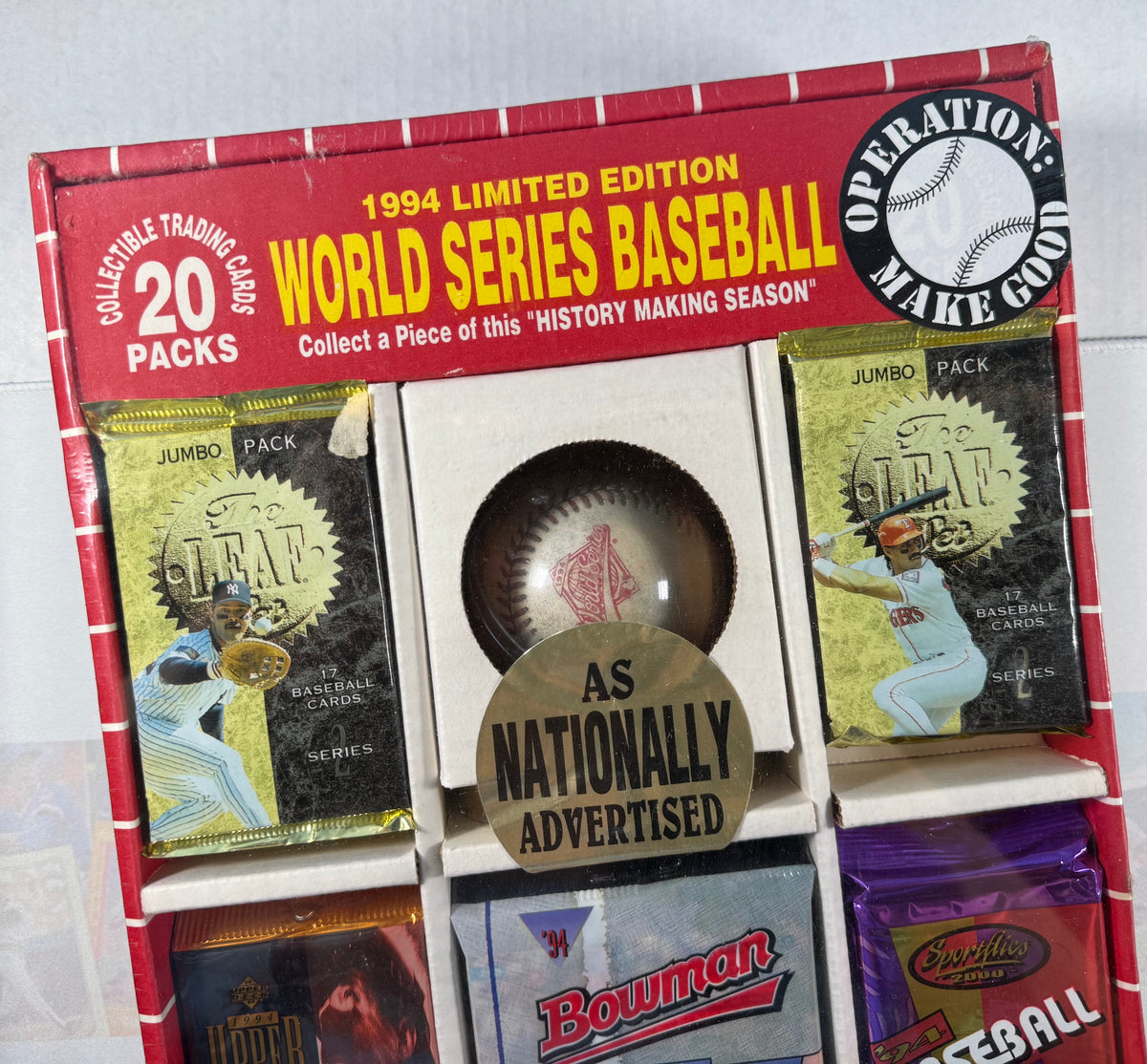 1994 World Series Baseball Box with 20 Jumbo Packs