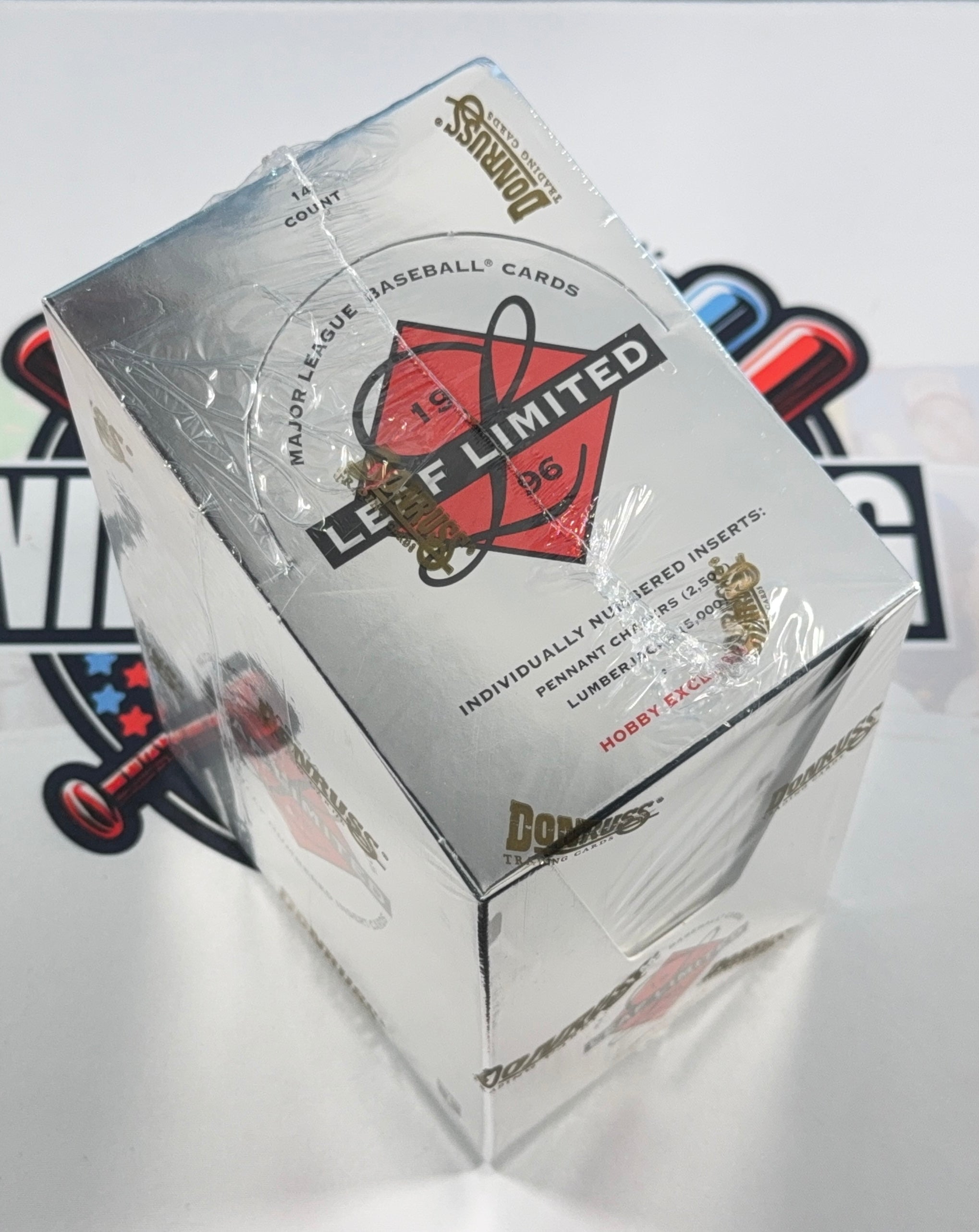 Sealed box of Leaf Limited baseball cards with a clear plastic cover on a white background.