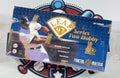 A sealed box of Leaky 97 Series Two Hobby Baseball Cards featuring a baseball player on the front, with Fractal Matrix branding, photographed against a white background with a baseball-themed graphic behind it.