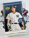 Jason Giambi on the cover of a baseball card box