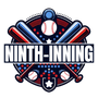 Logo with baseball elements and 'Ninth-Inning' text on a white background