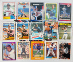 Collection of baseball trading cards featuring various players and teams.