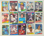 Collection of vintage baseball trading cards featuring various players and teams.