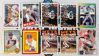 Collection of baseball trading cards featuring various players and teams.