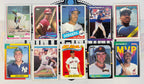 Collection of vintage baseball trading cards featuring various players and teams.